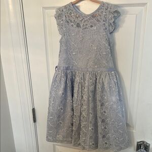Elegant Lace Kids Dress in Periwinkle